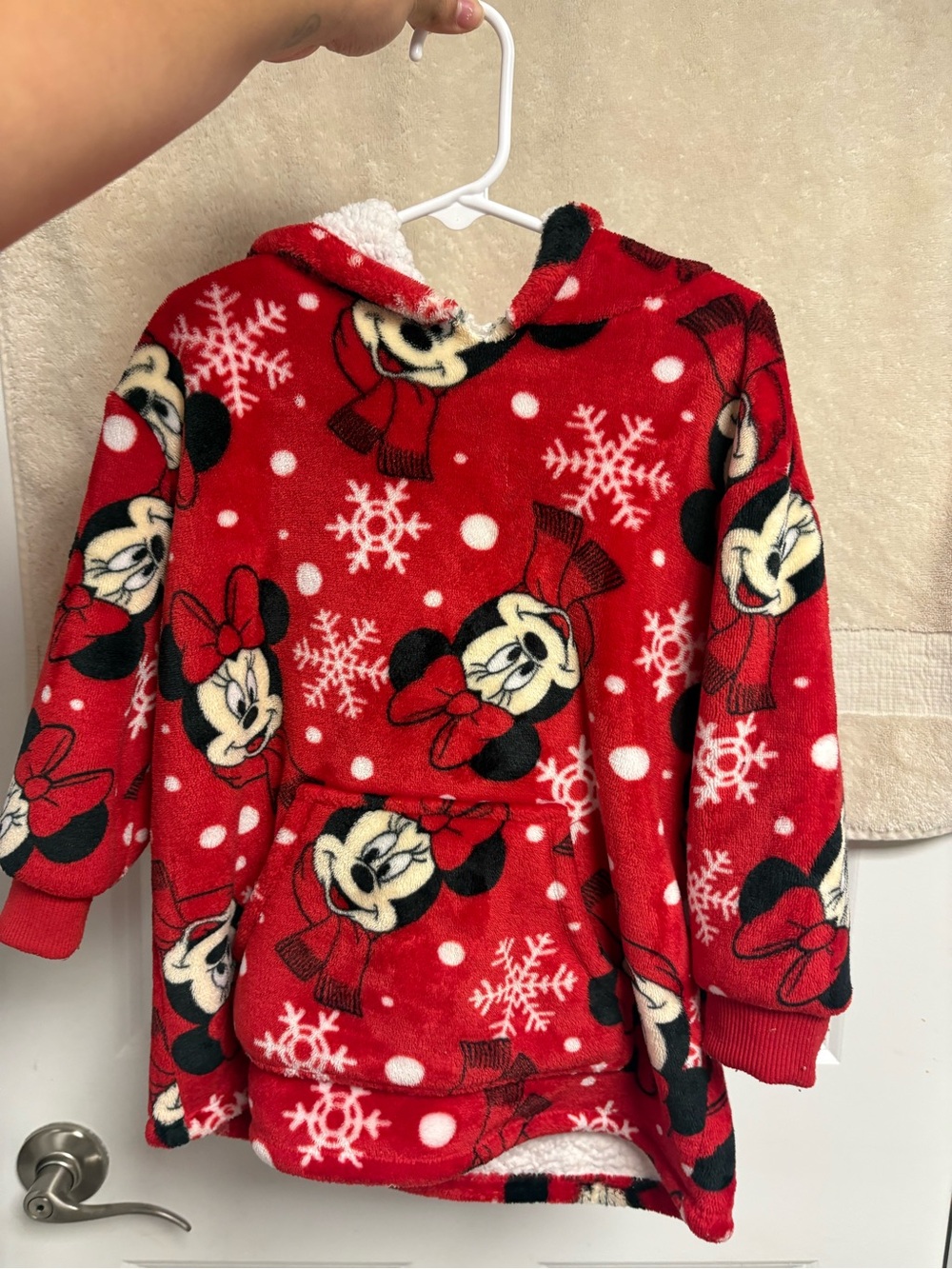 Disney Red Minnie Mouse Sherpa-Lined Kids Hoodie